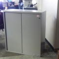 Grey 2 Sliding Door Storage Cabinet, Locking